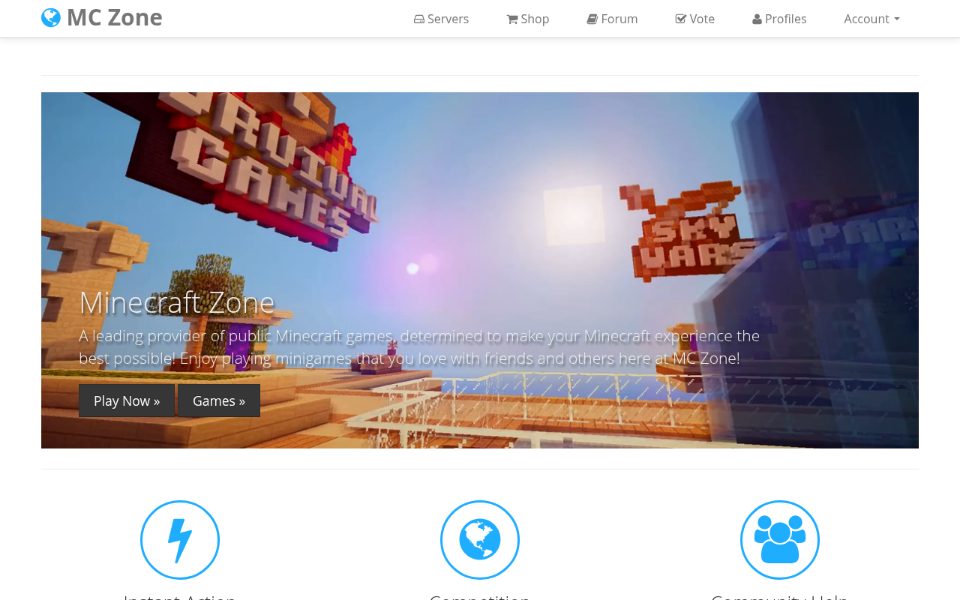 The MC Zone website in late 2013